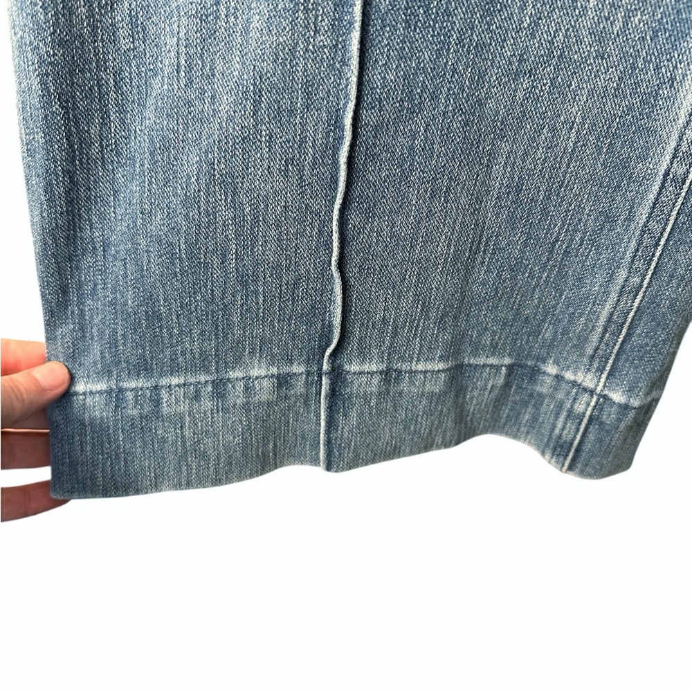 Isaac Mizrahi Live Front Seam Pull On Stretch Wide Leg Jeans Size 24W Petite - Picture 5 of 8